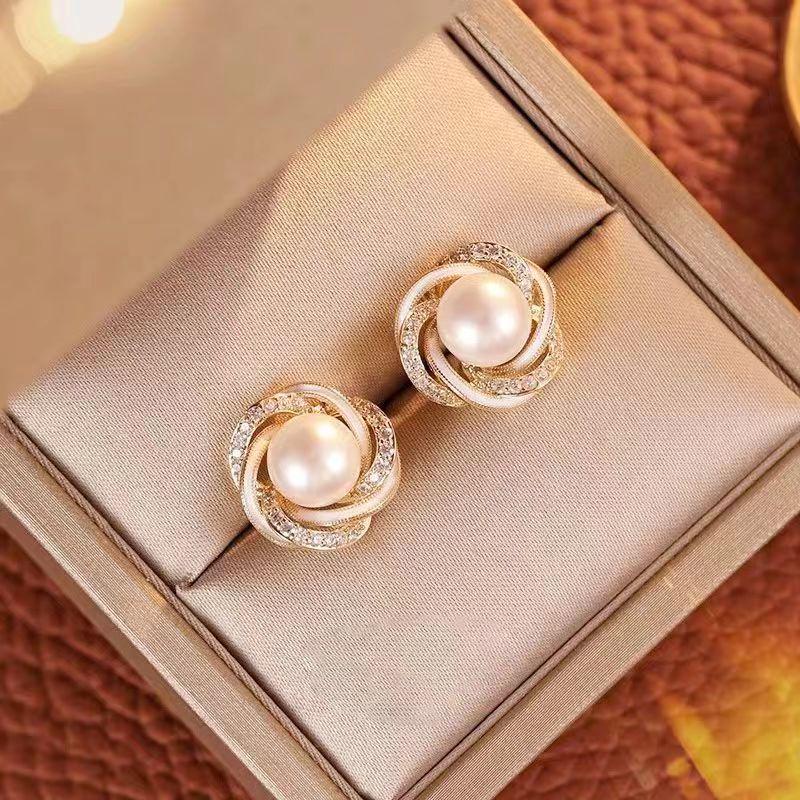 Εξαιρετικά Σκουλαρίκια Καρφωτά με Ζιργκόν & Μαργαριτάρια για Γυναίκες - Μικροσκοπική Ασημένια Βελόνα S925, Υψηλής Ποιότητας Γαλλική Κομψότητα