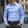Camicia a righe da uomo a vestibilità slim con maniche lunghe, ideale per look formali e casual