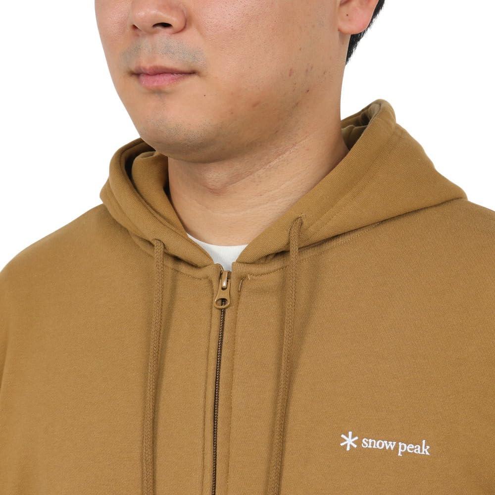 Snow Peak Parka Sweat Logo Kapuzenjacke mit Reißverschluss CY Camel SPE-SW-23AU001 (Kamel/M/Herren)