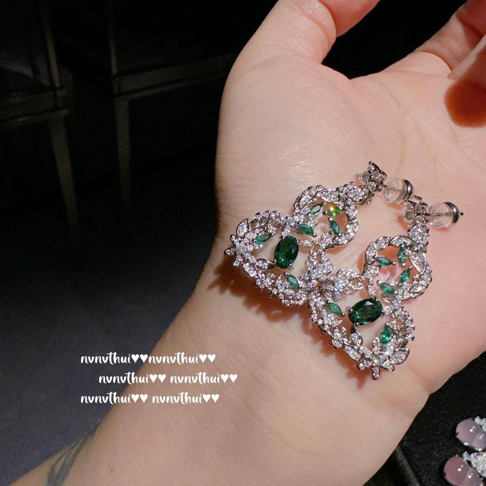 Lychee Frozen White Chalcedony Gourd Enamel Necklace, New Chinese Style, Chalcedony Gourd Fulu Zircon Earrings