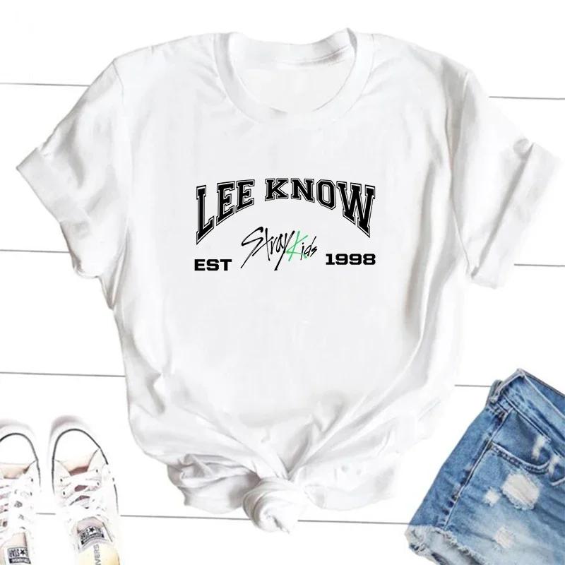 ZX TEE Camisetas de Membros Stray Kids Camiseta Streetwear Coreana Camiseta Gráfica de Concerto Kpop SKZ Bang Chan Changbin Lee Know Grupo Camiseta de Música