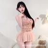 Large Size Lace Embroidery Sweet Large Size Plus Steel Ring Suspender Nightdress Babes Free Midnight Charm