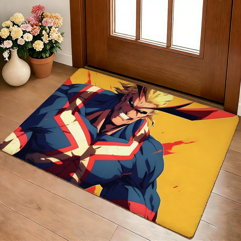Anime Academia All Might Cartoon Floor Mat Cozy Flannel Soft Thick Non-Slip Mat For Living Room Bedroom Kitchen Decor Rugs