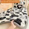 1pc Soft Milk Velvet Bubble Fleece Mattress Designed for Winte Ideal for Students&Seasonal Use Warm Plush Quilted Mattress Cover