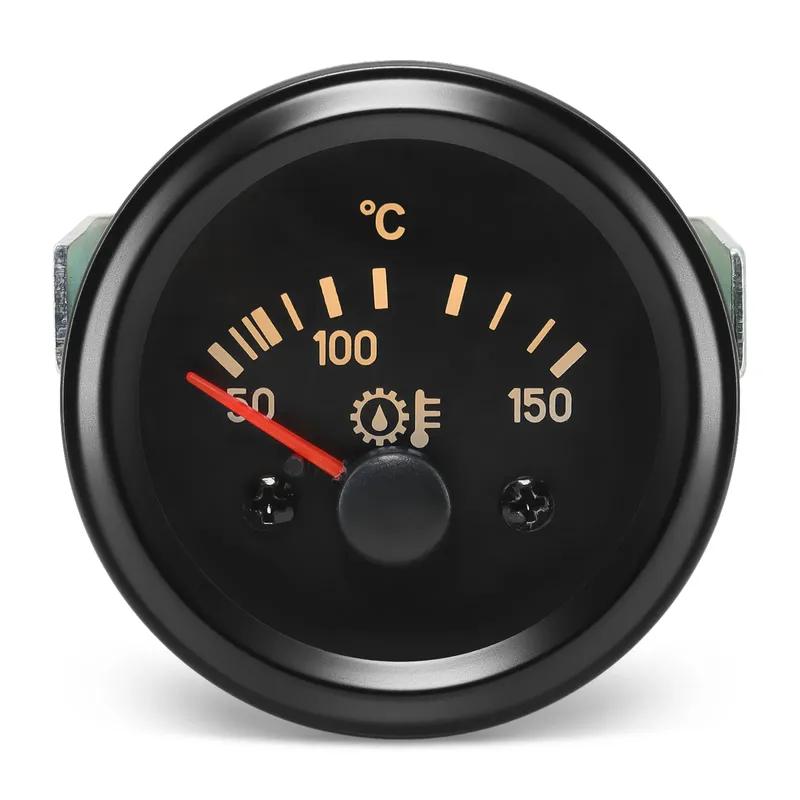 Water Temp Gauge 150 Celsius 24V 52MM Black Oil Temp Gauge Oil Press Meter 10 Bar Volt Gauge Truck Car Truments
