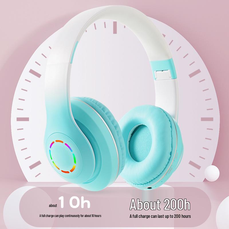 B39M PRO LED Gradient Light-Up Wireless & Wired Bluetooth Headband Headphones