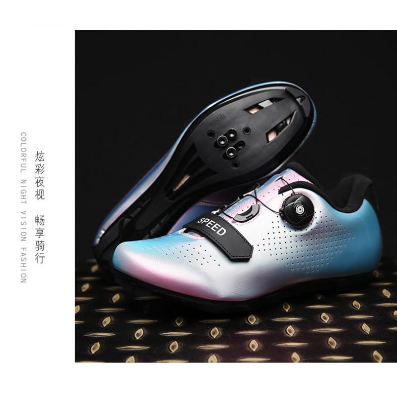 Unisex Cycling Shoes With Reflective Stripes Breathable Hard Sole Road MTB Clipless Bike