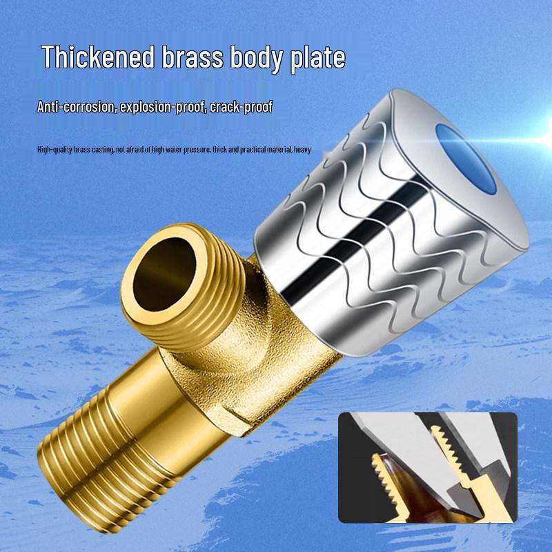 Universal All-Copper Dual Outlet Angle Valve for Household Hot/Cold Water Systems