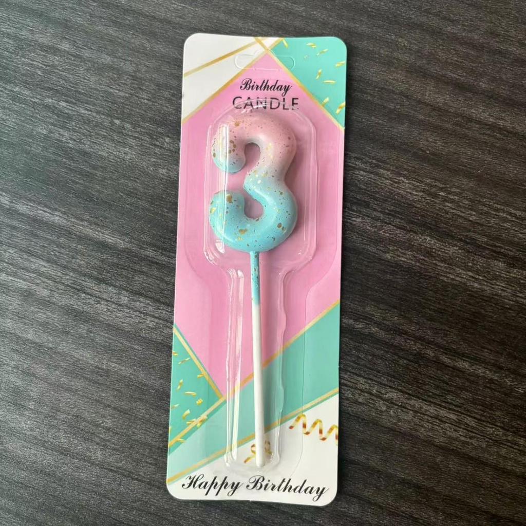Galaxy Gradient Birthday Number Candles: Starry Sky Cake Toppers for Kids' Parties
