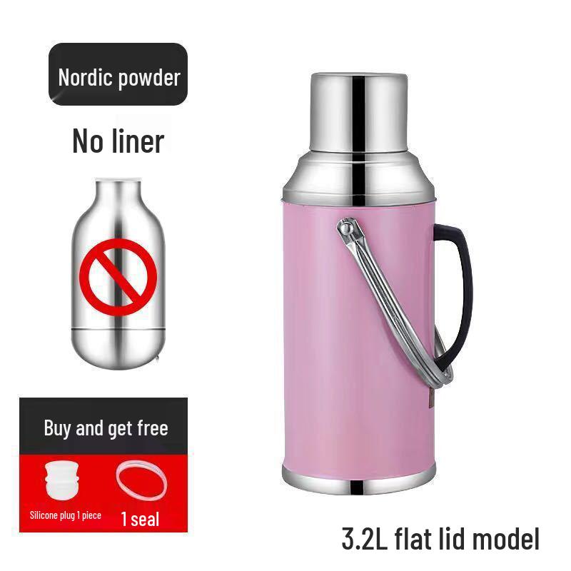 304 Stainless Steel Home Hot Water Bottle with Glass Liner – Dormitory Thermos Kettle