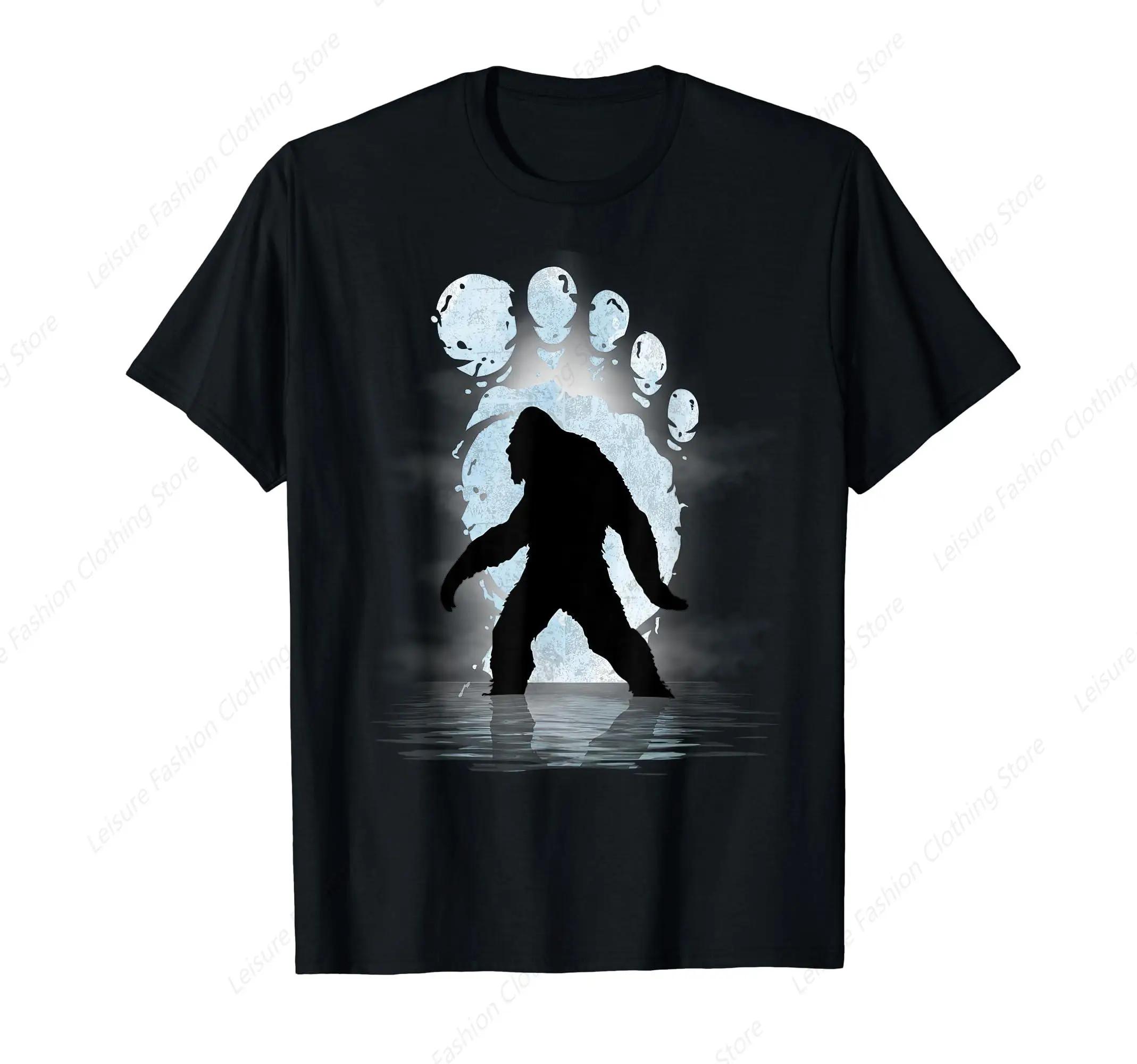 

Bigfoot Footprint Moon Light Funny Sasquatch T-Shirt Summer Men Women s Tee Unisex Clothing XXXXXL чёрный