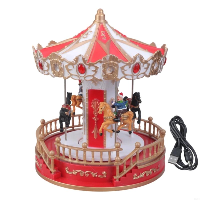 

LED Christmas Carousels Rotating Holiday Music Toy Battery USB Powered Kids Gift M68E China Mainland