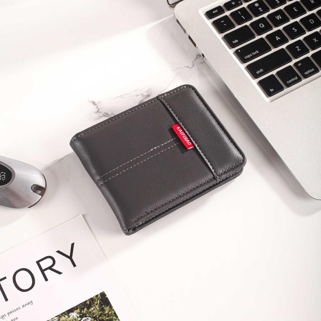 2025 new men's wallet short hot-selling bag ultra-light change bag retro casual buckle square bag