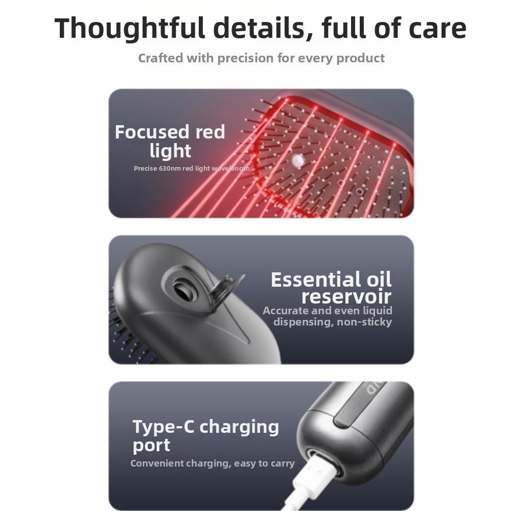 Multi-Function Red Light Spray Massage Comb Anti-Frizz 2-In-1 Misting Hair Brush Mother'S Day