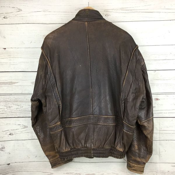 US NAVY Echte Lederjacke TYP G-1 Herren L Dunkelbraun Hergestellt in Korea Militär Bomber(GEBRAUCHT)