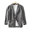 Giacca Blazer Suit da Uomo Traspirante in Lino e Cotone per Uomo Cappotto per Estate Business Abbigliamento Maschile Leggero