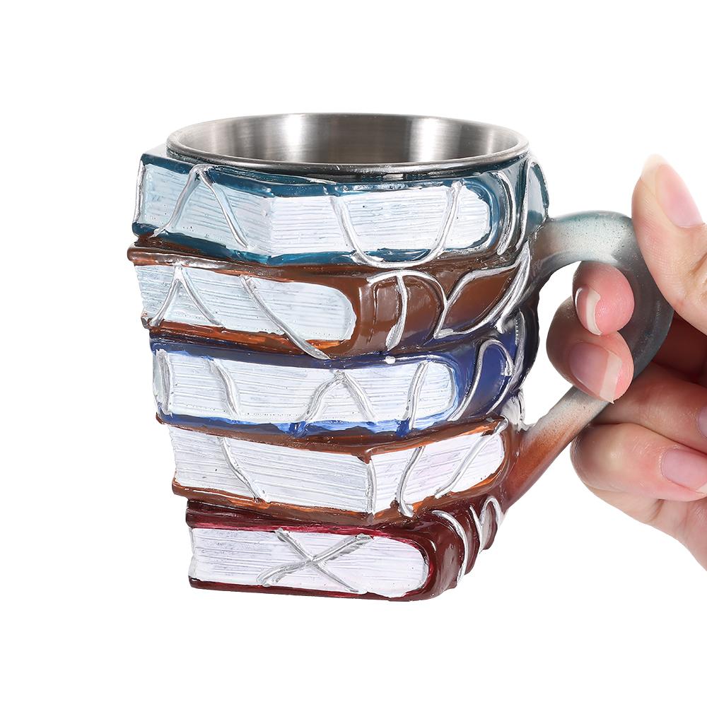 Safe Coffee Cup Large Capacity Unique Books Stack Coffee Mug Creative Mug Cup  Home Office