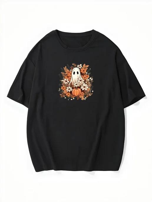 Oversized T-shirt with Halloween print M