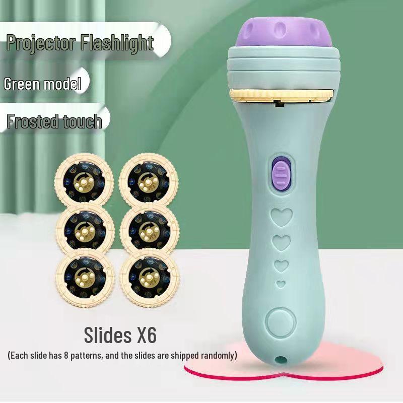 Available Children's Cognitive Cartoon Animal Projector Flashlight for Early Education