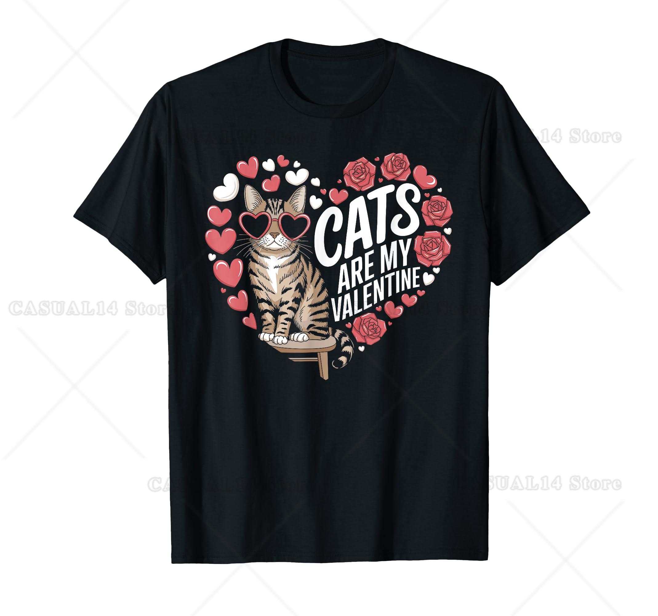 Cats Are My Valentine Cute Kitten Valentines Day T-Shirt S