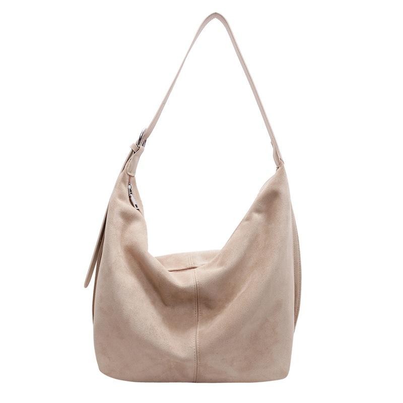 Suede Bag Women's Bag Winter New Popular Solid Color Shoulder Messenger Bag Casual Large Capacity Commuter Tote Bag