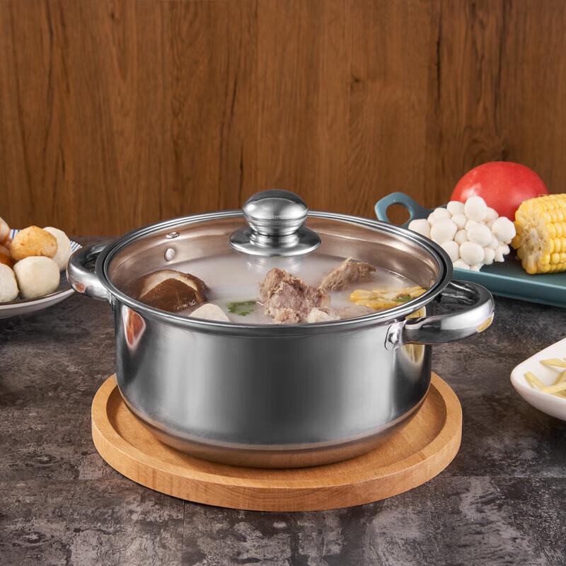 LUVHOO Double Handle Stainless Steel Soup Pot