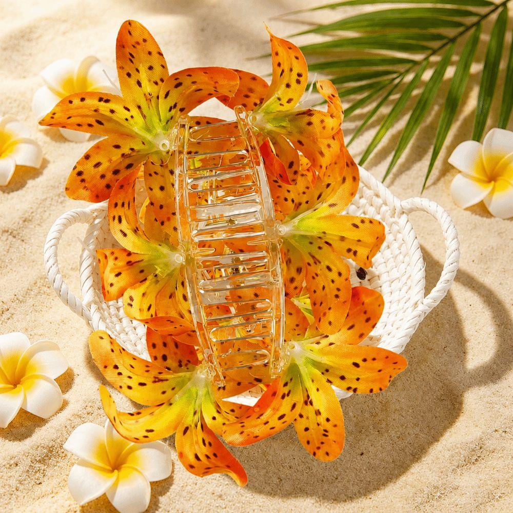 Artificial Floral Hair Claw Floral Hair Clips Versatile Colorful Flower Hairpin  Beach Outfits