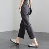 Simple Commuting Linen Straight Leg Pants for Women In Summer 2025, Fashionable, Loose, Versatile, and Casual Cropped Pants