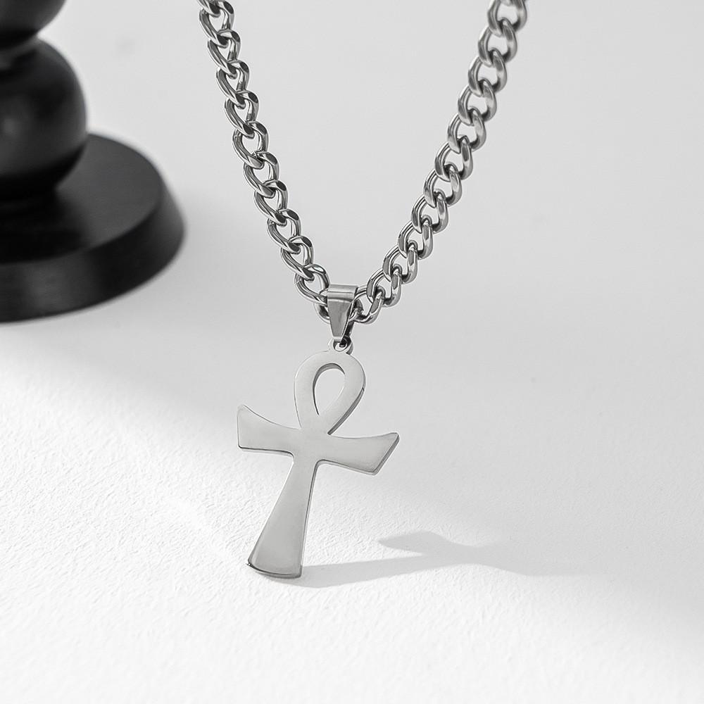 Minimalist Titanium Steel Pendant Necklace With Polished Finish For Unisex Fashion