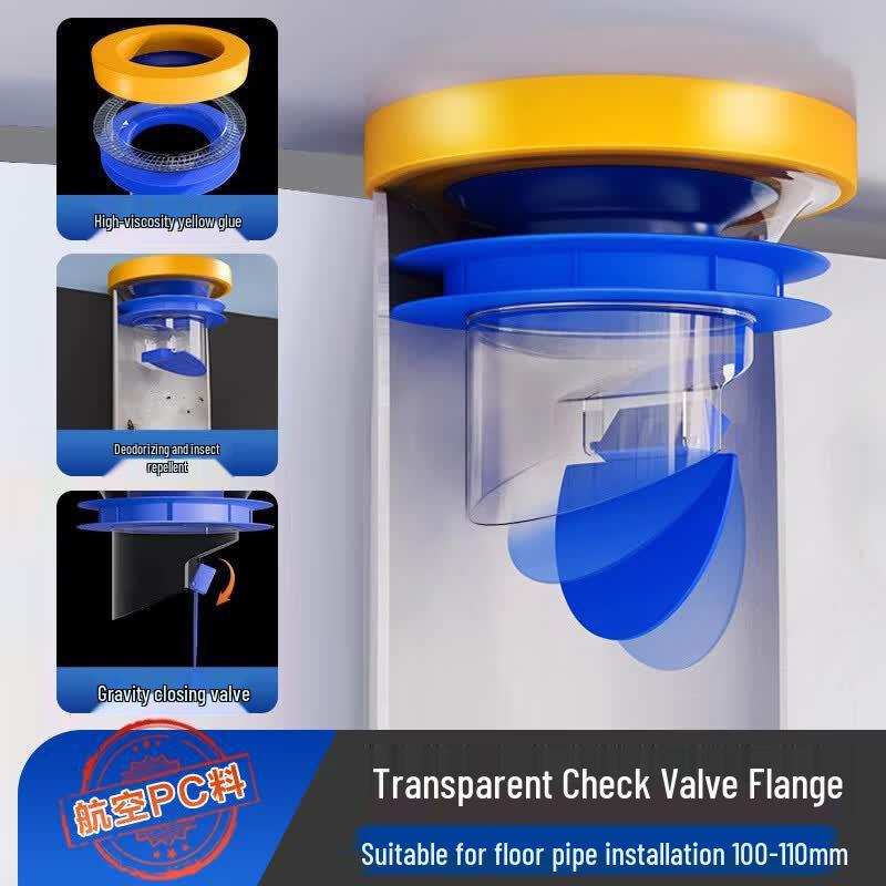Toilet Flange Sealing Ring with Transparent Check Valve