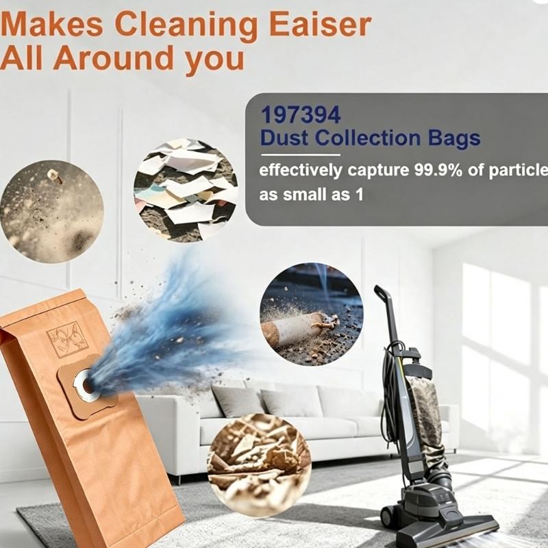 Vacuum Cleaner Dust Bags Disposable 20 Pack, Paper Filter Replacement Bags 55 x 18 cm for Household Dust Collection and Regular Cleaning Care