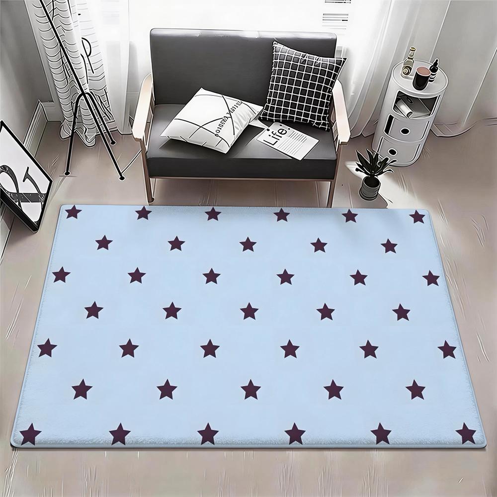 Abstract S Star Floor Mat Eco Flannel Doormat Non Slip Odorless Indoor Floor Rug Soft Short Plush Home Mat