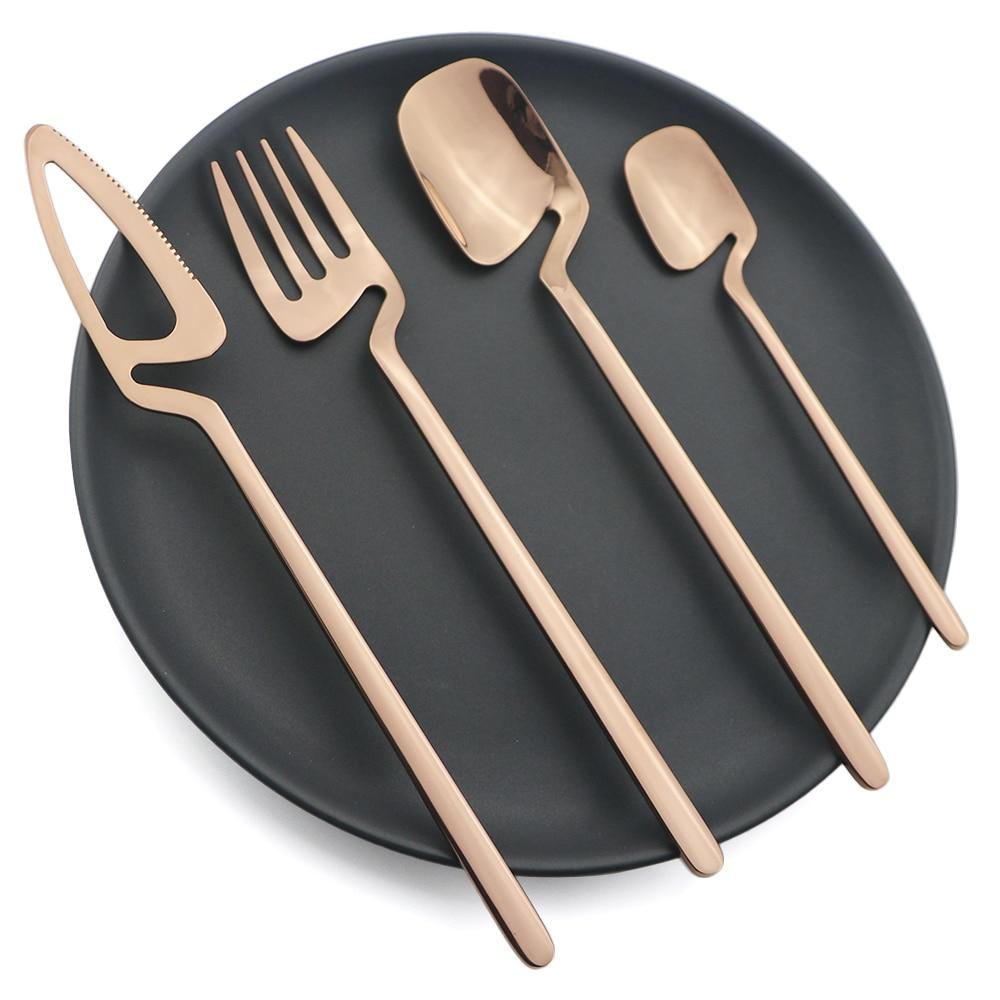 Colorful Hangable Cutlery Set Stainless Steel Creative Dinnerware Coffee Spoon Dinner Tableware Bar Silverware Set Kitchen Flatware