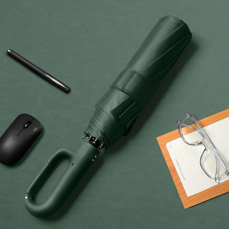 

Дорожный зонт с пряжкой, уличный автоматический зонт, ветрозащитный, прочный, большой складной зонт от дождя 125 см для мужчин, бесплатная доставка зелёный