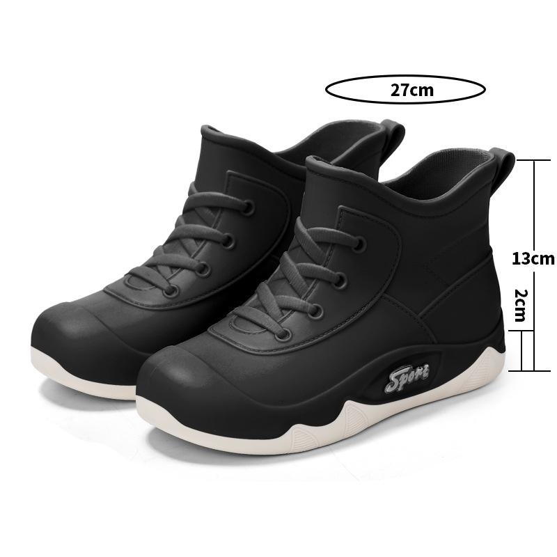 

Direct sales water shoes women waterproof and non-slip 2025 new outdoor work fashion rain shoes short tube women 36 yards чорний