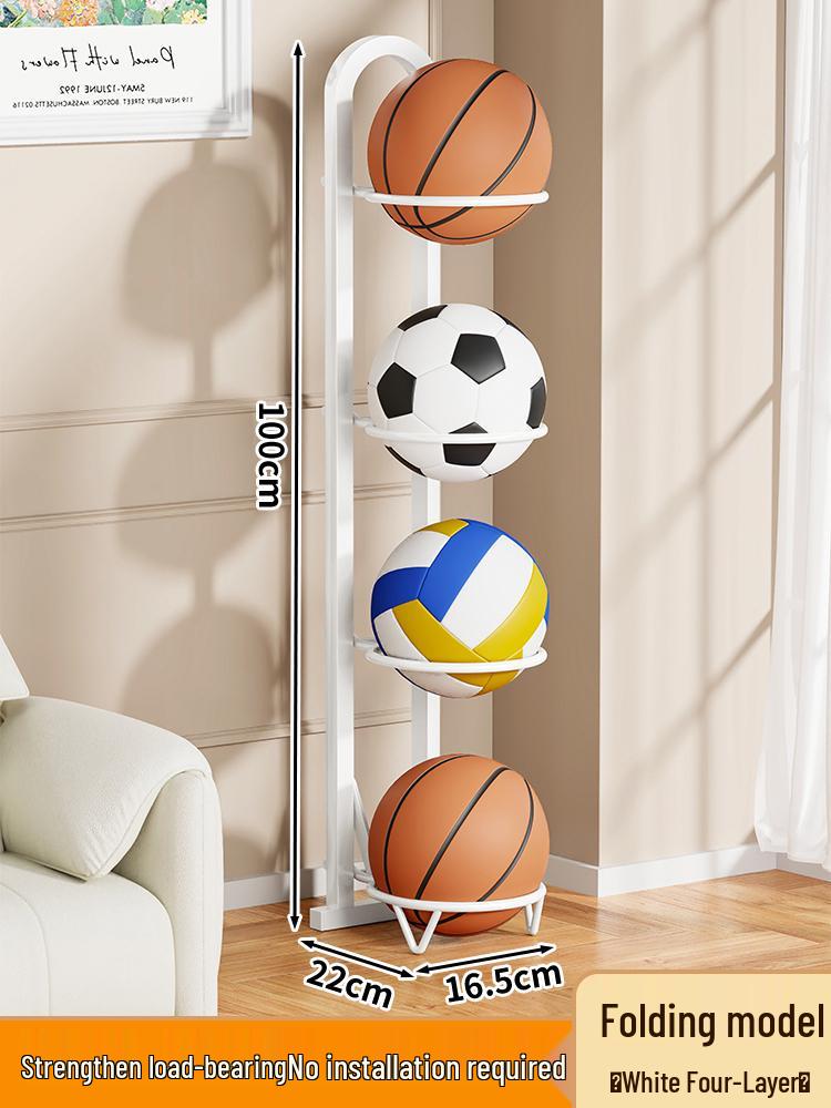 Foldable Multi-layer Sports Ball Storage Rack for Home