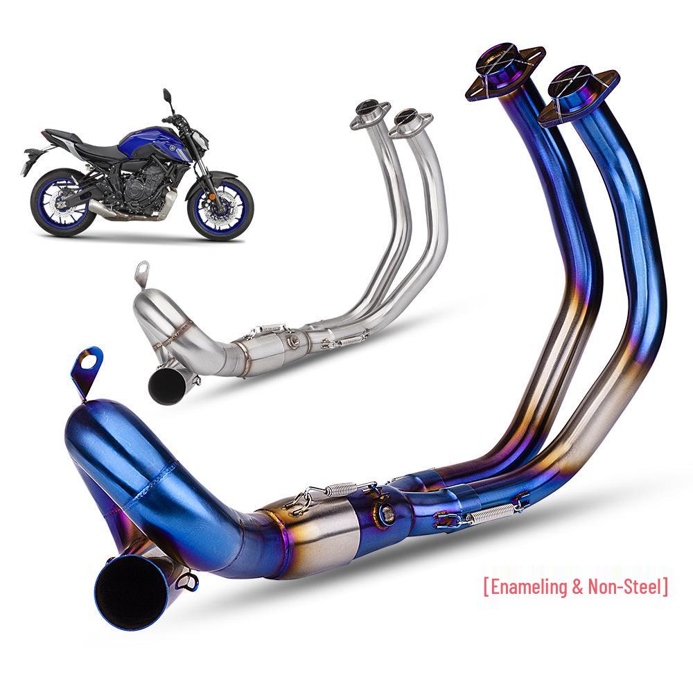 MT07 Exhaust Modification: Stainless Steel Titanium Alloy Front Pipe (2014-2023)
