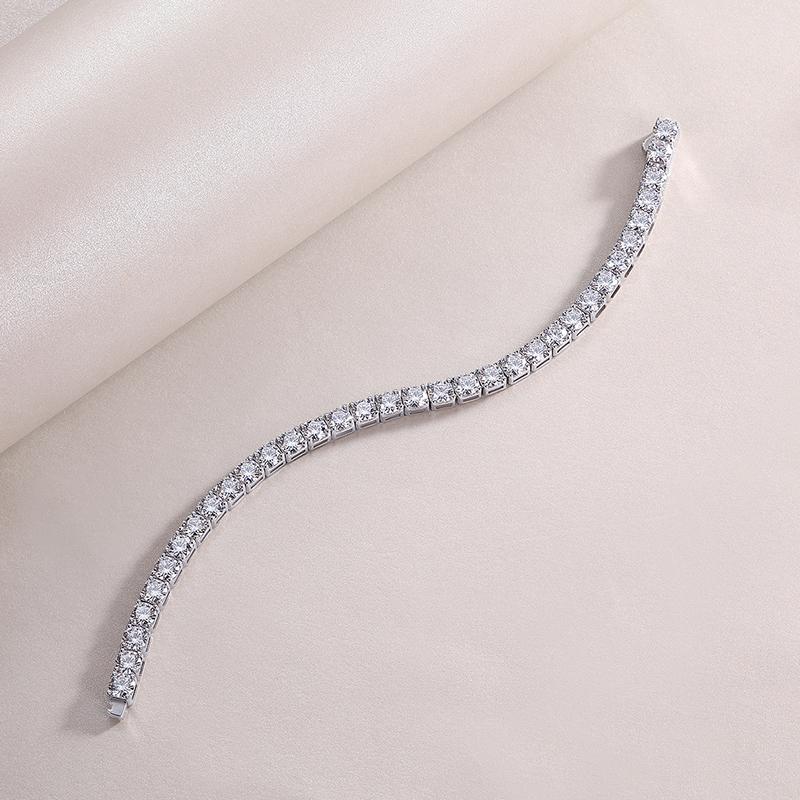 Fashion Design Hip Hop Iced Out Tennis Chain 925 Silver VVS Moissanite Bracelet for Man Woman Gemston 5mmTennis Chain Bracelet