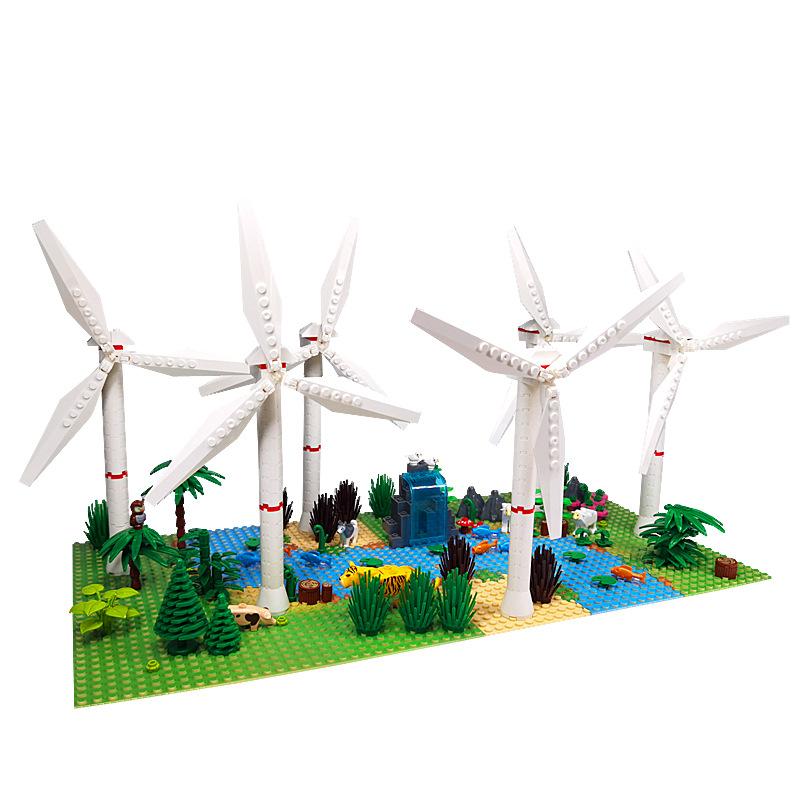 Bausteine Moc Baumodell Windmühle Gartenszene Dekoration Diy Bausteine Spielzeug