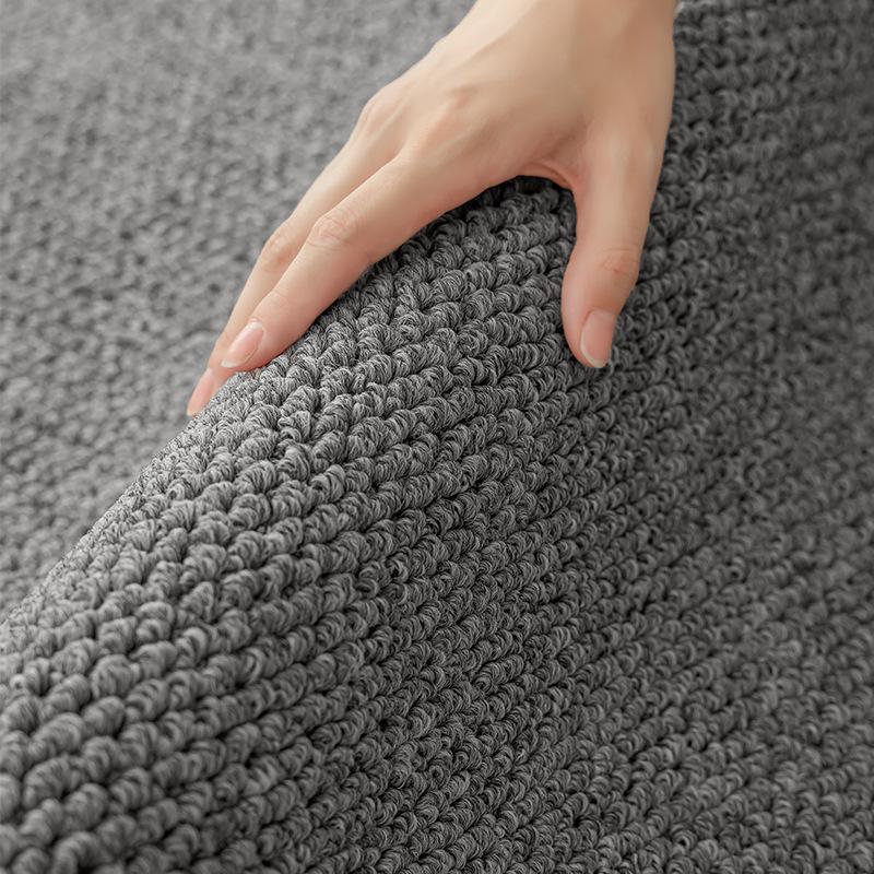 Cream Solid Color Anti-Scratch Bedroom Carpet - Thick Woven Imitation Sisal Floor Mat for Photography & Sound Insulation