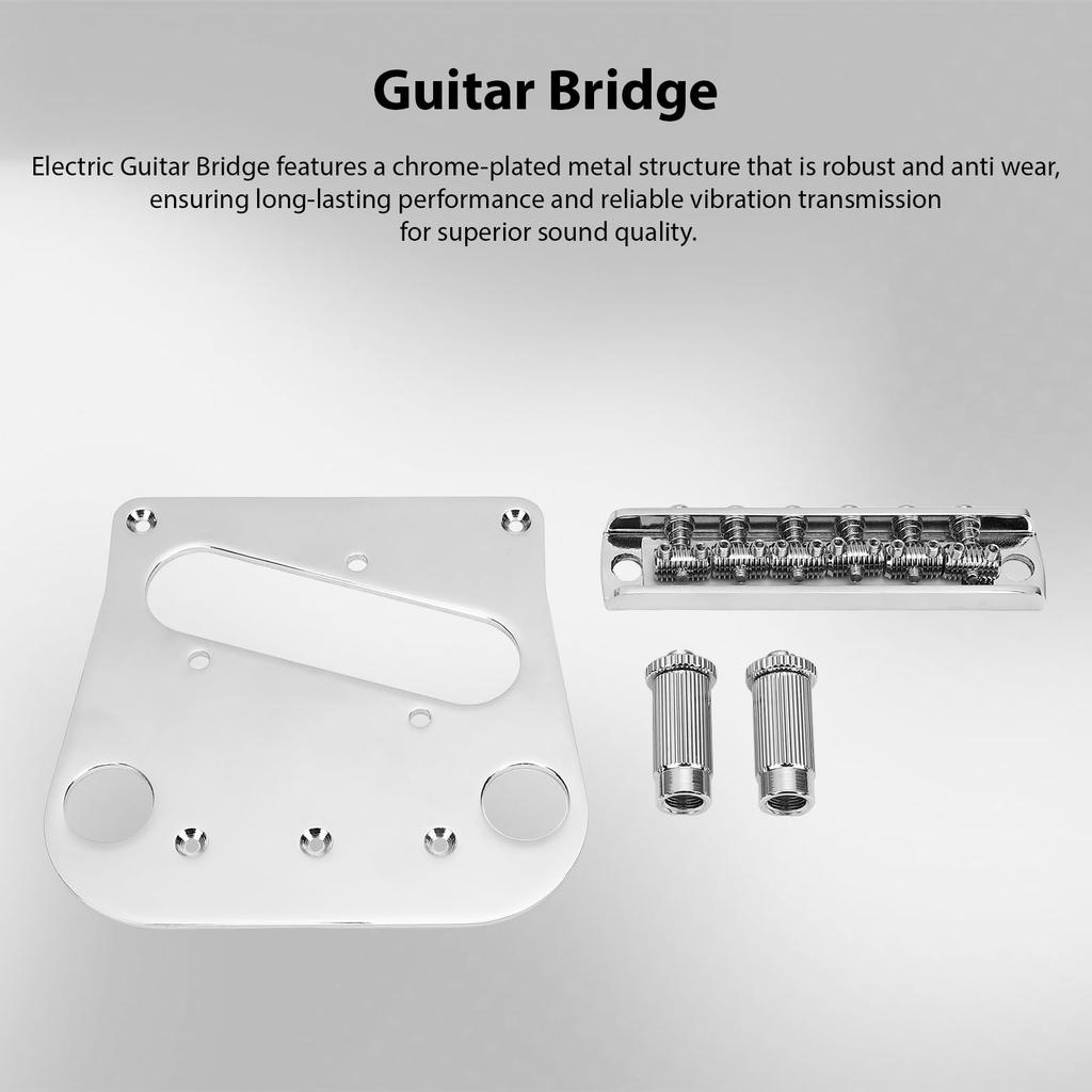 Fockety Metal Guitar Chrome Electric Guitar Bridge Adjustable Saddle Roller Easy Installation Roller Saddle Guitar Bridge Kit for Electric Guitars and