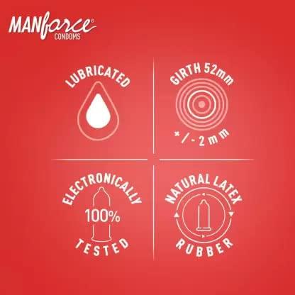 Manforce Litchi Flavoured Extra Dotted Condoms for Men10 Pcs X PACK OF 6 Lubricated Latex Condom for Enhanced Pleasure Intimate