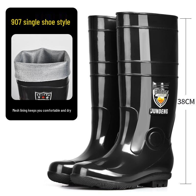 

Джун Дэн Высокие Нескользящие Черные Резиновые Дождевые Сапоги для Работы и Кухни 40