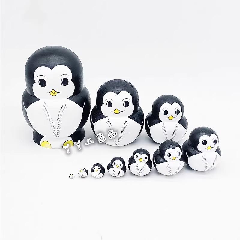 

Ten-Layer Small Penguin Nesting Dolls: Wooden Valentine s Gift & Ornament