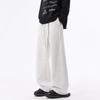 Composite Chinese Cotton G American Solid Color Scimitar Sweatpants Men's Autumn and Winter Loose and Versatile Casual Sweatpants