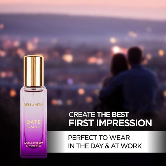 Date Woman Eau De Parfum Perfume with Pink Pepper, Jasmine & Vanilla|Premium, Long Lasting Floral & Fruity Fragrance for Women, 20ML