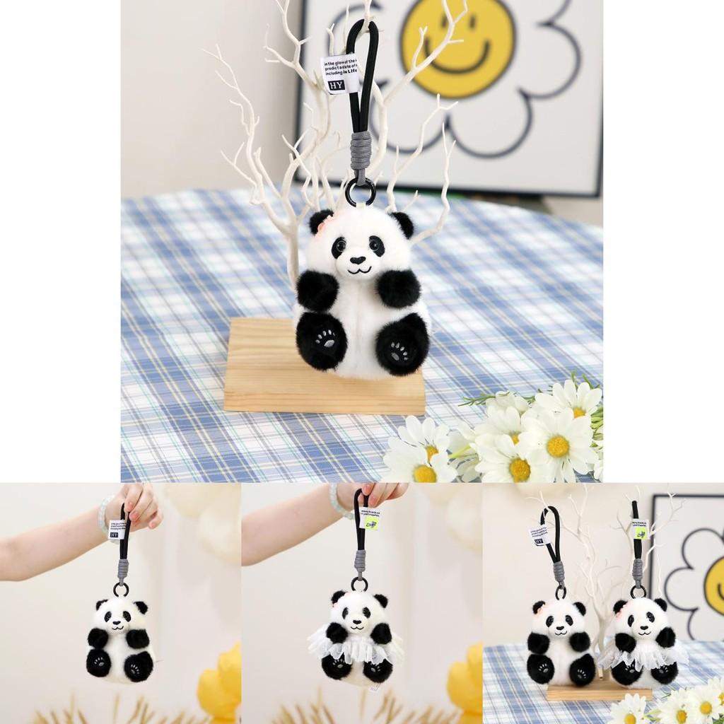 Delightful Cartoon Panda Plush Toy Keychain With Fluffy Skirt And Premium Materials