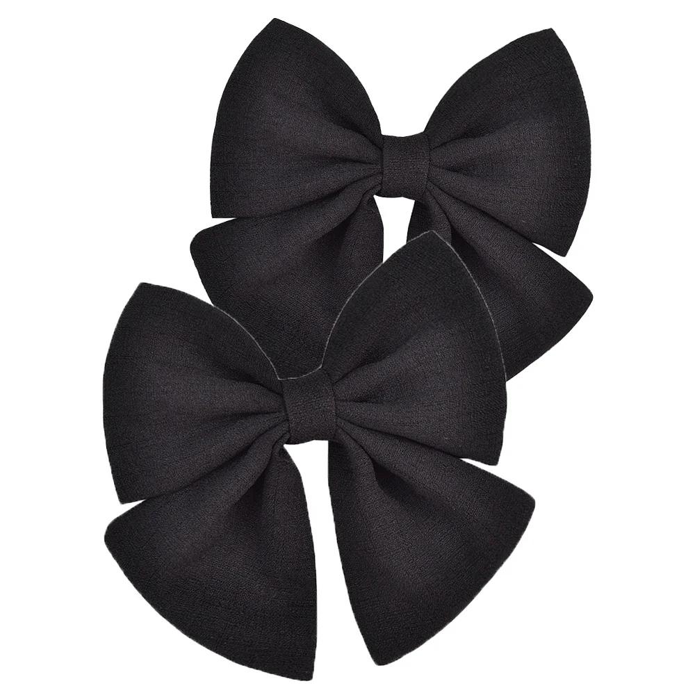 2 Pcs/lot Cute Solid Cotton Hair Bows With Clip For Girls Hair Clips Handmade Hairpins Barrettes Headwear Kids Hair Accessories