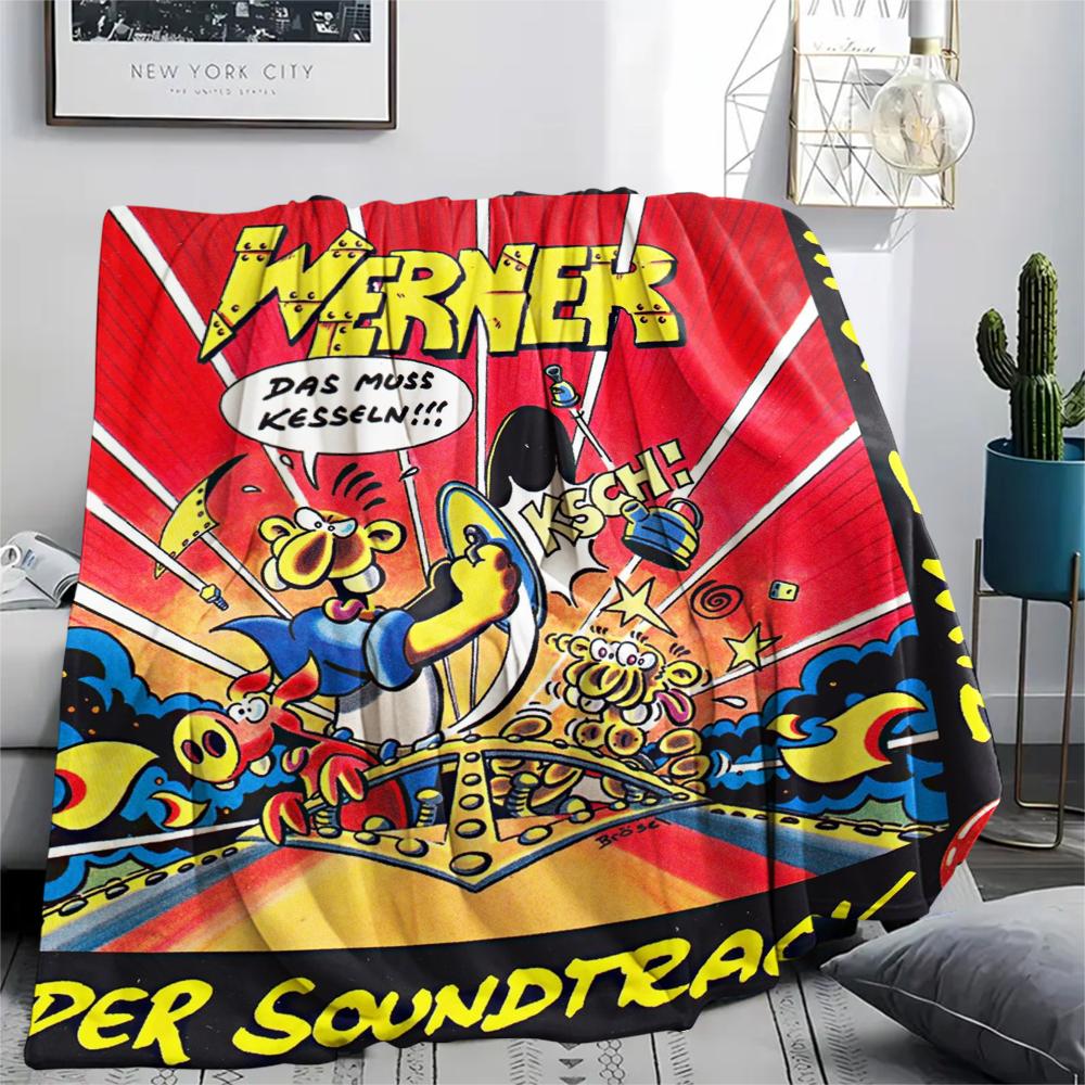 1 Stück Werner Comic-Druck Flanelldecke, Hohe Qualität, Bequem für alle Jahreszeiten, Heimdekoration, Wärme und Komfort, Perfekt für Weihnachtsgeschenke245