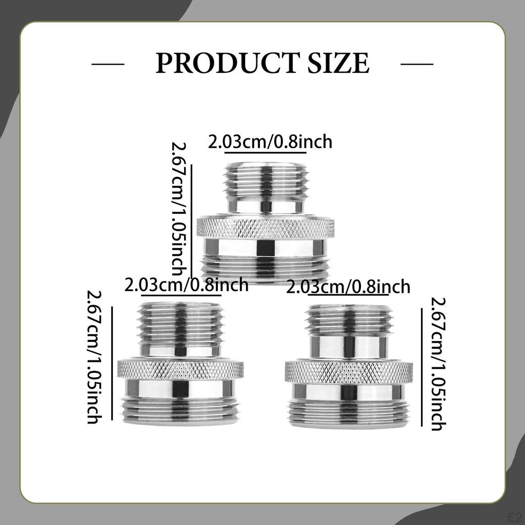 3 Pieces Ball End Shower Arm Adapters Accessories Copper Easy To Install Swivel